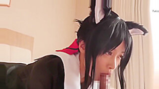 Kaguya cosplayer in sensual stockings teases and pleases.