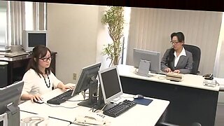 Japanese businesswoman gets handjobs and orgasms at home